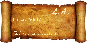 Lajos Adrián névjegykártya